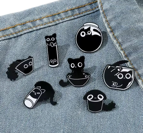 Cute Black Cat Pins