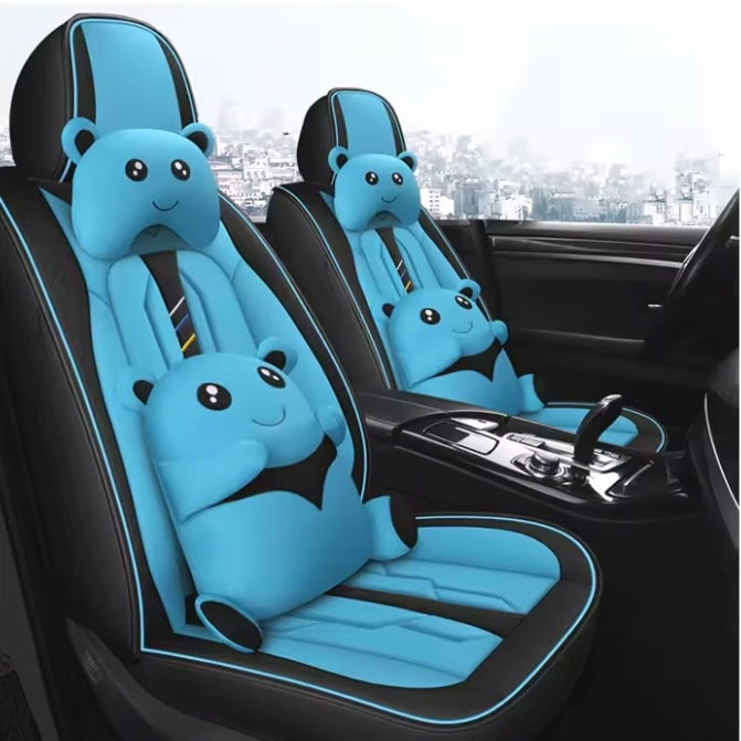 Swanky Cute Plushie Cat Seat Cover Set