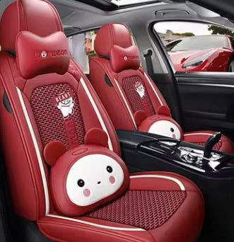 Swanky Cute Plushie Cat Seat Cover Set