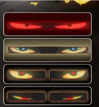 Swanky Car Devil Eye LED Pixel Panel Light Remote Control Soft Foldable Lighting Scrolling For Board Windshield 12V 24V