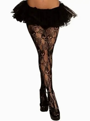 Gothic Skull Fishnet Stockings
