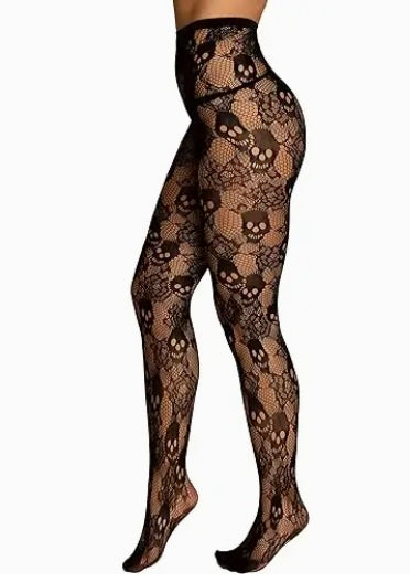 Gothic Skull Fishnet Stockings