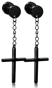 Wicked Punk Stainless Steel Cross Earrings