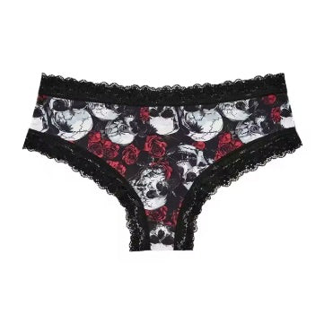 Women's Skull & Rose Cheeky Panties