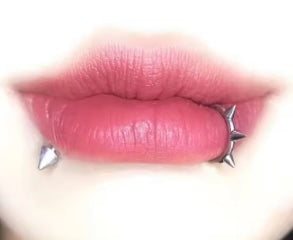 Stainless Steel Spiked Lip Ring