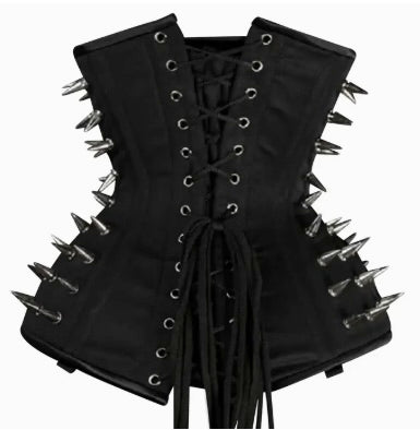 Goth Spiked Lace Up Corset