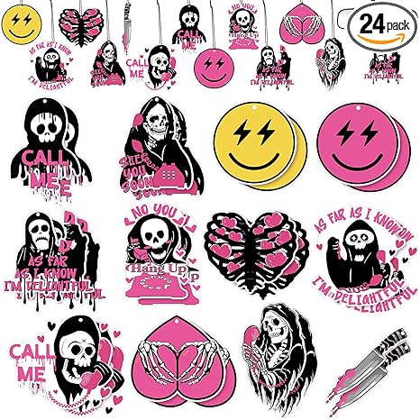 24 Pcs Horror Pink Ghost Air Fresheners for Car