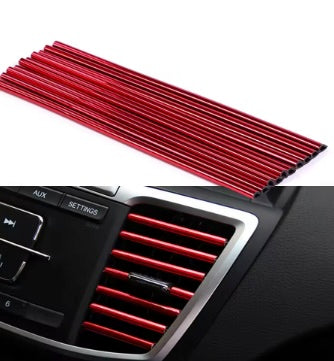 Swanky 10 Pcs Colorful Car Accessories DIY Car Interior Air Conditioner Outlet Vent Grille Chrome Decoration Strip