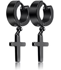 Wicked Punk Stainless Steel Cross Earrings