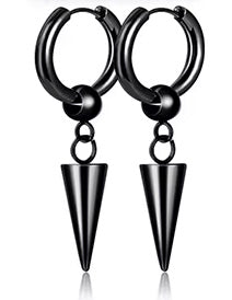 Wicked Punk Stainless Steel Spike Hoop Earrings