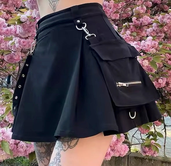 Wicked Punk Goth High Waisted Skirt