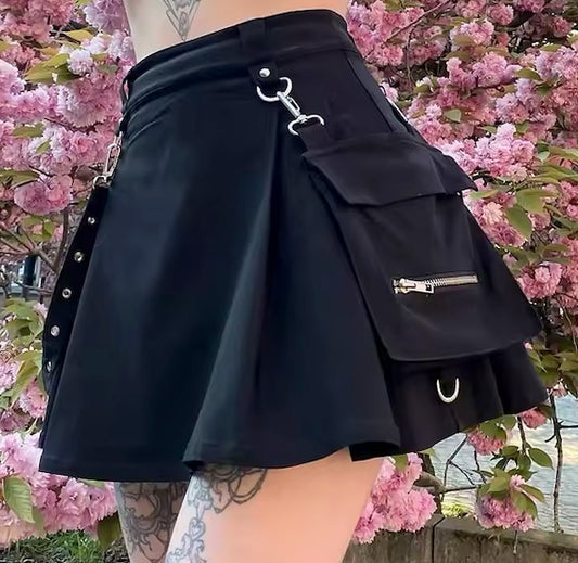 Wicked Punk Goth High Waisted Skirt